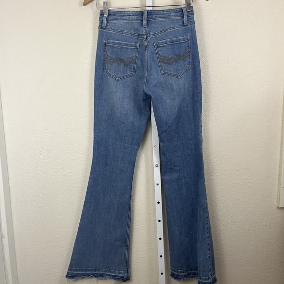 Idyllwind Old West High Rise Flare Jeans Womens Size 2 Released Hem Medium Wash - Picture 5 of 7
